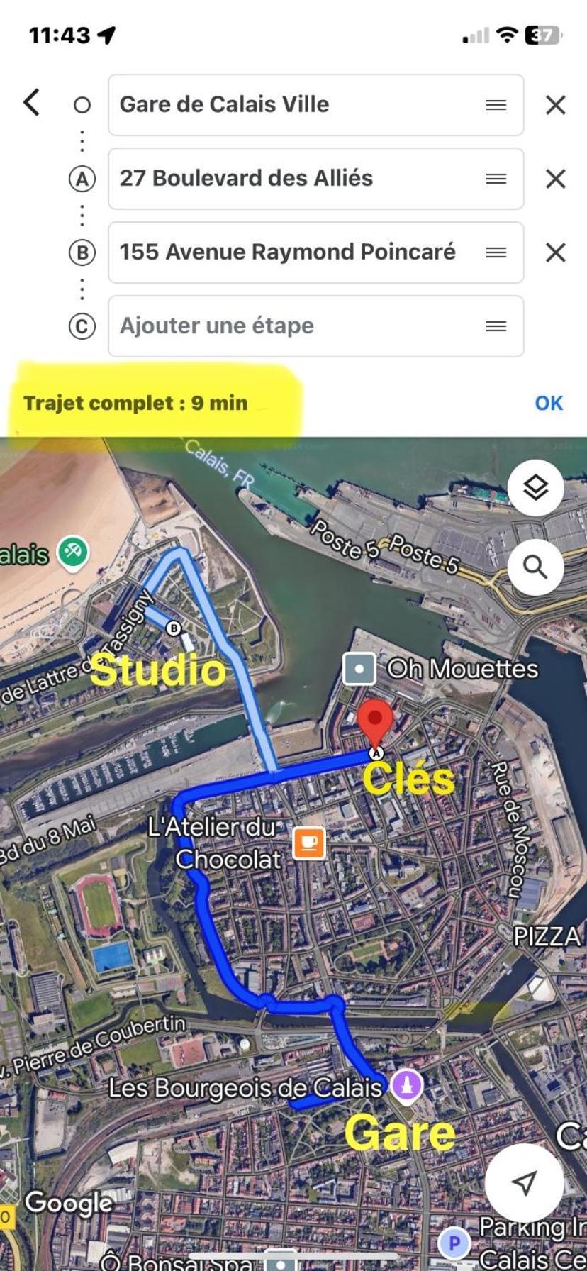 Studio Horizon Bleu, Vue Mer Calais Kültér fotó